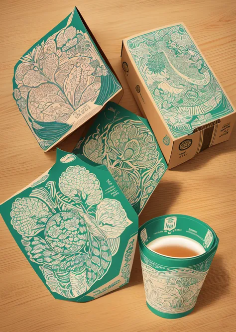 The packaging design of tea shows the beauty of retro paper-cut art