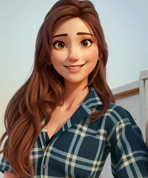 (best quality,masterpiece:1.2),woman,ultra-detailed,brown eyes,smiling