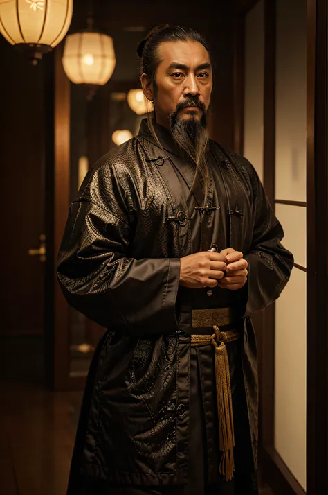 Confucius, beautiful lighting, best quality, realistic, full-length portrait, realistic image, intricate details, depth of field. highly detailed