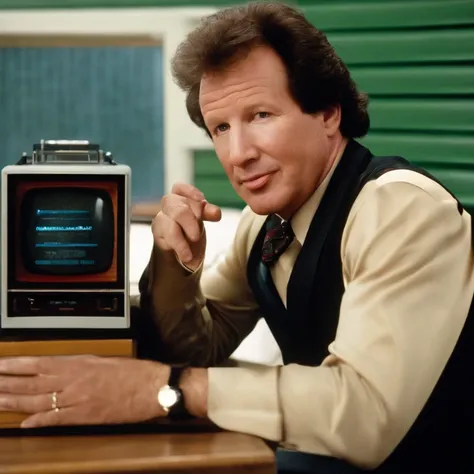 Larry Sanders, as portrayed by Garry Shandling, has a distinctively average, everyman appearance, making him relatable as a late-night show host. He typically sports a neatly combed hairstyle and a clean-shaven face, projecting a professional image suitabl...