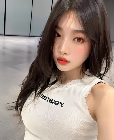 Arafed Asian woman with long hair wearing a white top, Jinyoung Shin, Jaeyeon Nam, ulzzang, Blackpink Jennie, Heonhwa Choe, Bae Suzy, Chica coreana, Hermosa joven coreana, hwang se - on, Jossi de Blackpink, Parque Roseanne de Blackpink, 韓国アイドル, Wan adorabl...