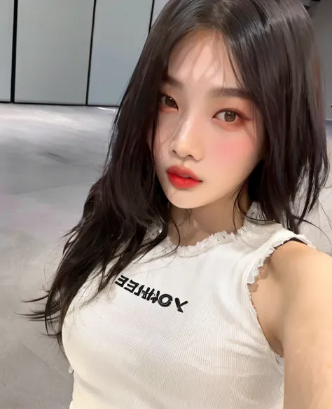 Arafed Asian woman with long hair wearing a white top, Jinyoung Shin, Jaeyeon Nam, ulzzang, Blackpink Jennie, Heonhwa Choe, Bae Suzy, Chica coreana, Hermosa joven coreana, hwang se - on, Jossi de Blackpink, Parque Roseanne de Blackpink, 韓国アイドル, Wan adorabl...