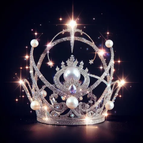 universe crown,galaxy crown,lodestar crown,luxury crown,ornate,attractive,flash,outer space,star,decorated with pearls,glowing crown,Meteor comet crown,glistening,glistening,have magic,tiara,fireworks,cosmos,macrocosm