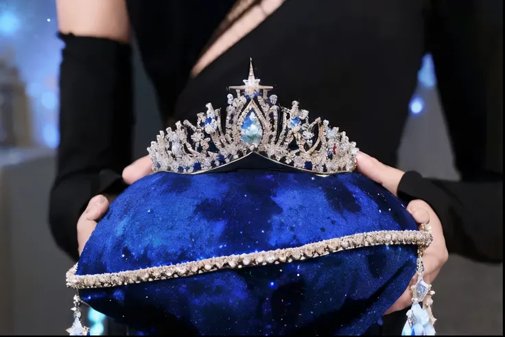 universe crown,galaxy crown,lodestar crown,luxury crown,ornate,attractive,flash,outer space,star,decorated with pearls,glowing crown,Meteor comet crown,glistening,glistening,have magic,tiara,fireworks,cosmos,macrocosm