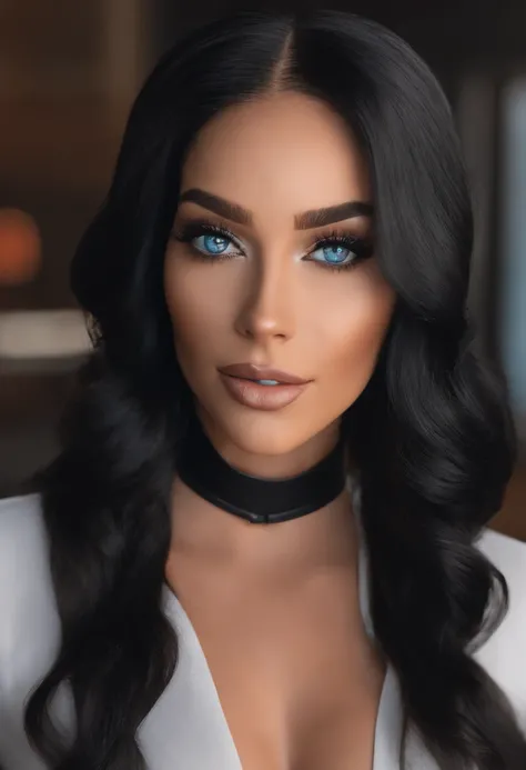 A photo of Madison giving a live demonstration of a new AI assistant at the office.,original,Madison Kane is a tall woman with jet black hair in a ponytail, and piercing blue eyes. Her skin is a fairer tone, and flawless.