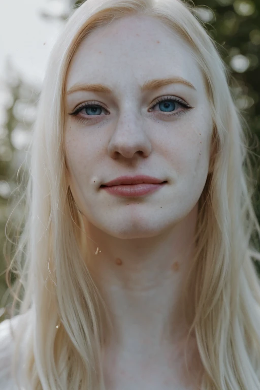 (((   (Adult) woman with )))  [[beauty marks on her]] (  ((pale white skin)) ), (((  pale white skin  ))) [with many huge beauty marks] , (( ((natural pale light blonde eyelashes)) )), (blue eyes), ((light pale blonde eyebrows)), ( bare uncovered shoulders...