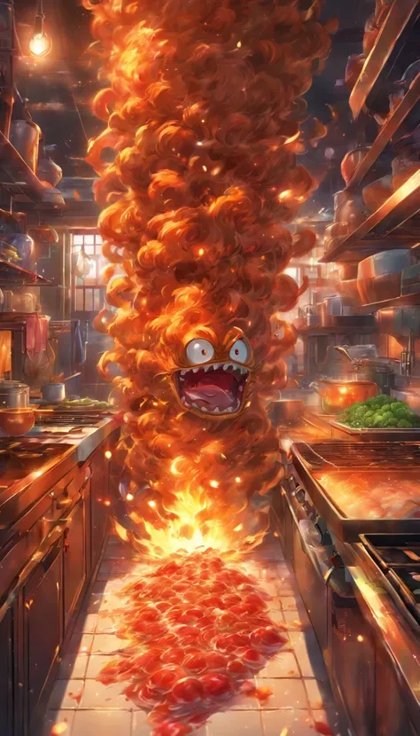 (masterpiece, best quality, ultra-detailed, 8k wallpaper, photorealistic), concept art, anthropomorpic oven, a monstrous device, whimsical, menacing in the kitchen, cartoonish, vibrant