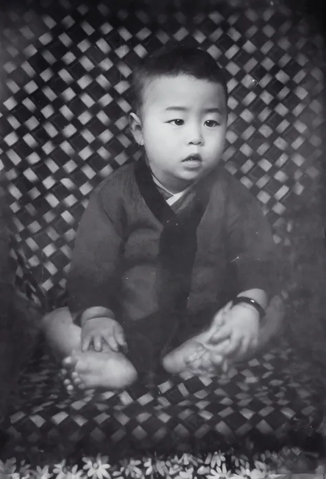 arafed image of a boy sitting in a chair with his hands in his lap., small children, inspired by nam gye-u, jimin, ji yoon chae,...