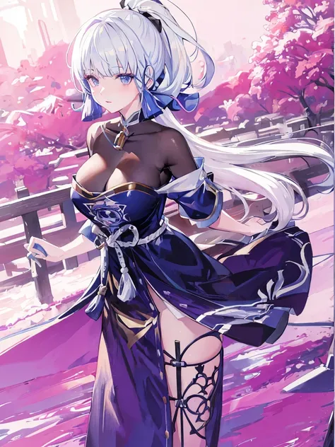 Anime girl in long hair dress holding sword, azur lane style, white-haired god, From《Azur route》videogame, anime goddess, From the maiden front, finely detailled. Girl Front, seductive anime girls, Cute anime waifu wearing beautiful clothes, Kushatkrenz Ke...