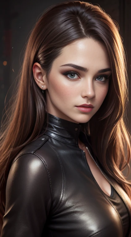 quality (photo realistic style, UHD, 16k, textured leather, hight resolution), a portrait of a beautiful woman, The perfect female face, makeup