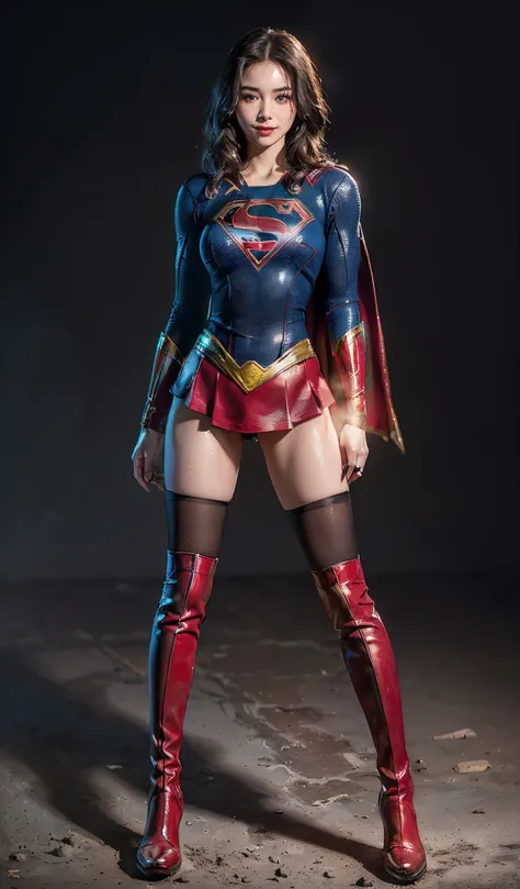 Suffering、mouth is always open sloppily、Drool is always dripping from my mouth、Asian Beautiful Girl、(((Wear black tights on your beautiful legs.)))、(((beauty legs)))、(((facial expression of smile)))、((((Make the most of the original image)))、(((Supergirl C...