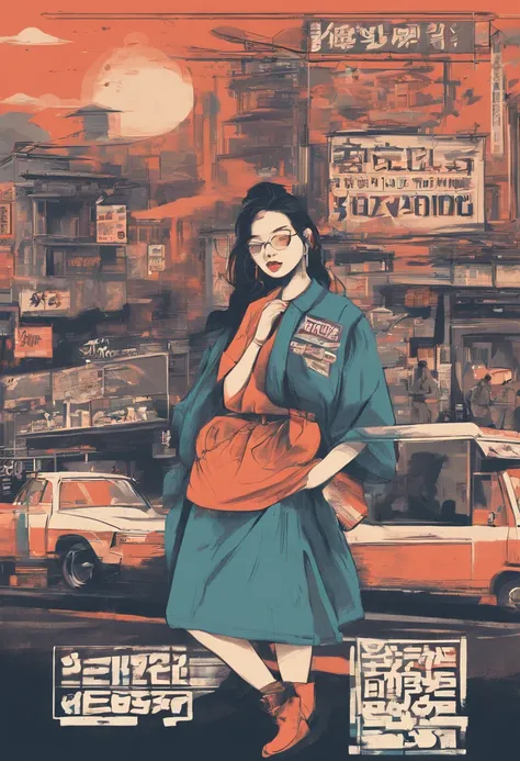 (CREATE A DESIGN) | ILLUSTRACTION : jennie kim wear | VABE : korean vibe | DETAILED : Retro Illustrations, Urban style, streat wear, vintage typography, color schemes, and imagery, to create a nostalgic and timeless aesthetic.