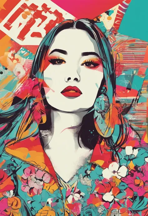 (CREATE A DESIGN) | ILLUSTRACTION : women | VABE : korean vibe | DETAILED : Retro Illustrations, Urban style, streat wear, vintage typography, color schemes, and imagery, to create a nostalgic and timeless aesthetic.