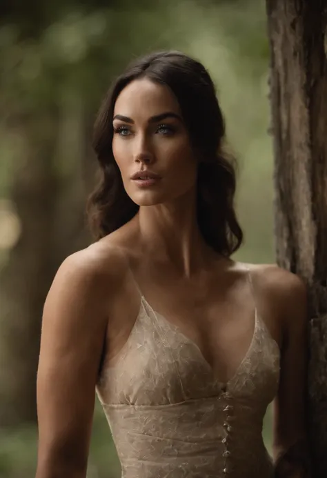 Very accurate realistic Megan fox standing up naked with her legs slightly open