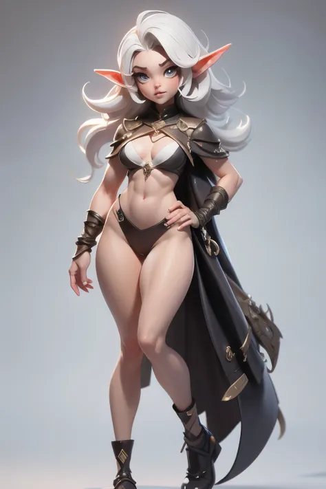 ((best quality)), ((masterpiece)), (detailed), perfect face, extremely long hair perfect anatomy 1 girl tall solo curvy ((muscular)) high elf toned body