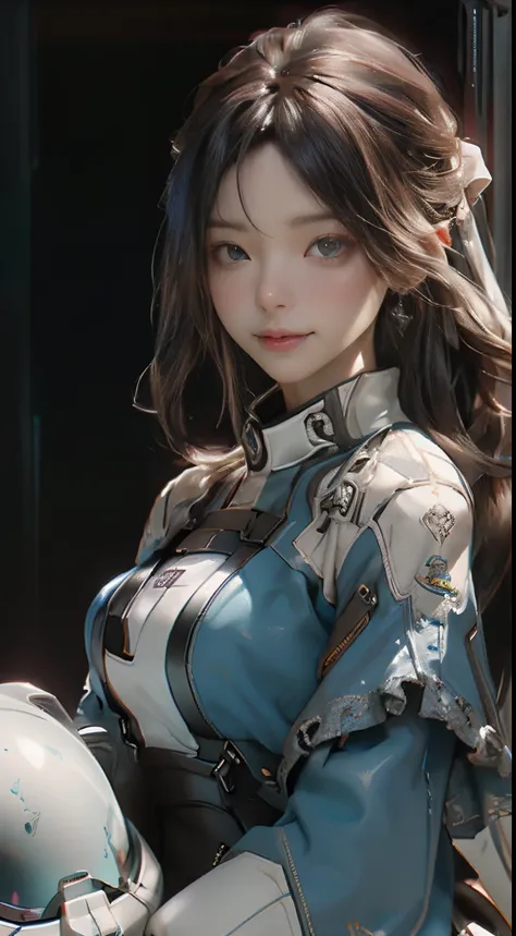 ((Best quality)), ((tmasterpiece)), (the detail:1.4), 3D, images of beautiful cyberpunk women,HighDynamicRange（HighDynamicRange）,ray traycing,NVIDIA RTX,Hyper-Resolution,Unreal 5,sub surface scattering、PBR textures、White hair，incredibly long hair，ssmile，ov...