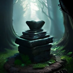 create a stone altar in a magic woods