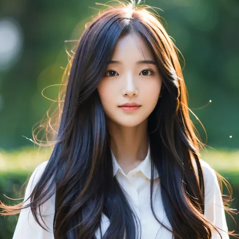 Beautiful slender person with long hair