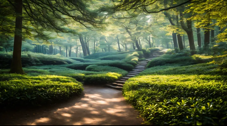 a tea pot on a forest path, Ultra-Wide Angle, first-person view, Monet, UHD, retina, masterpiece, ccurate, super detail, high details, high quality, best quality, highres