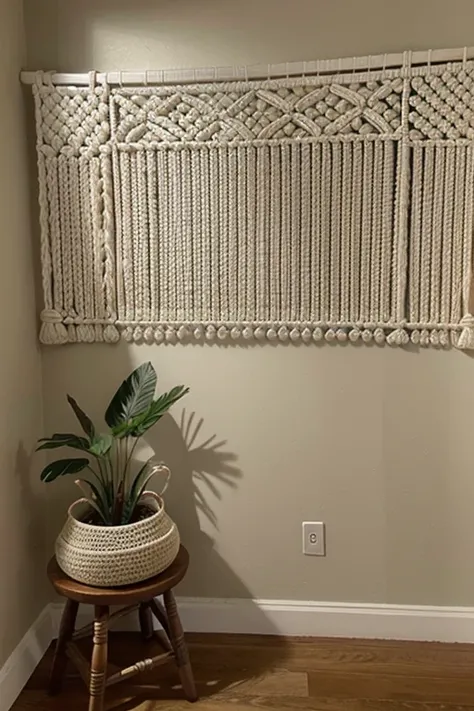 painel de parede feito em macrame