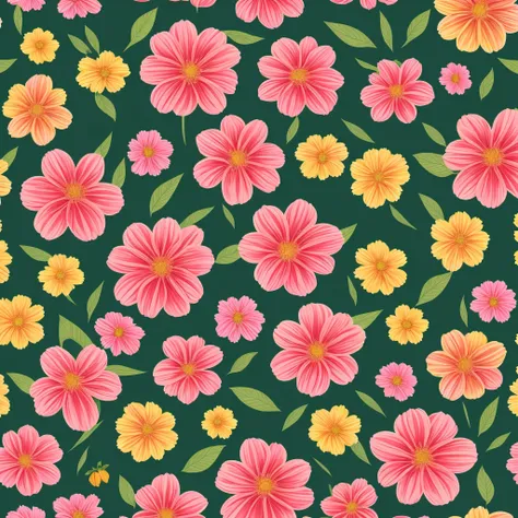 botanical flowers seamless pattern