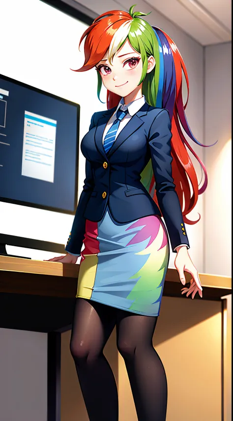 1girl, masterpiece, (detailed background), best quality, absurdres,
smirk, dressed like a secretary, business suit, skirt suit, ...