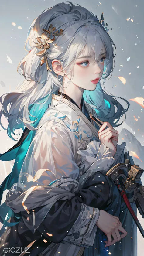 a close up of a woman with white hair and a white mask, beautiful character painting, guweiz, artwork in the style of guweiz, white haired deity, by Yang J, epic exquisite character art, stunning character art, by Fan Qi, by Wuzhun Shifan, guweiz on pixiv ...