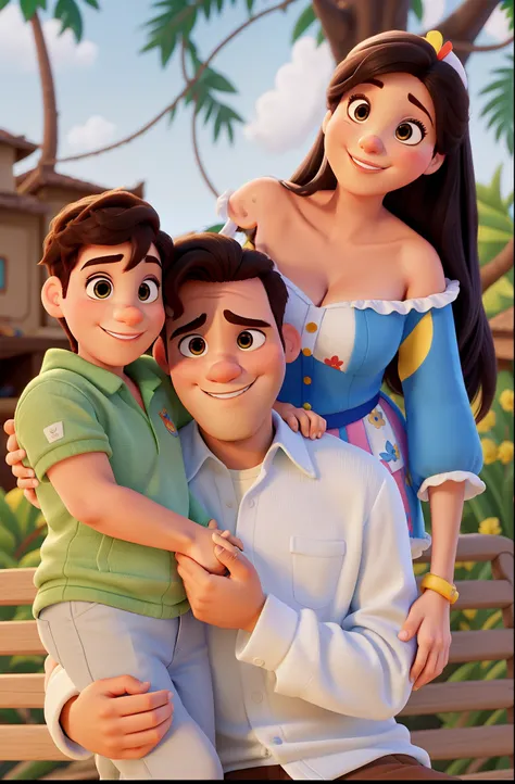 casal no estilo disney pixar, alta qualidade, melhor qualidade