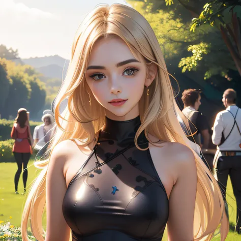 (Extremely detailed 8k wallpaper:2), (photo:2), (24 years old soigne Beautiful girl:2), (gives a lecture to friends:2), detailed (Face and eyes), (hyper realistic:1), (highly detailed:1), (epic realistic:1), rim light, (maximum details:1), cozy, (fullbody:...