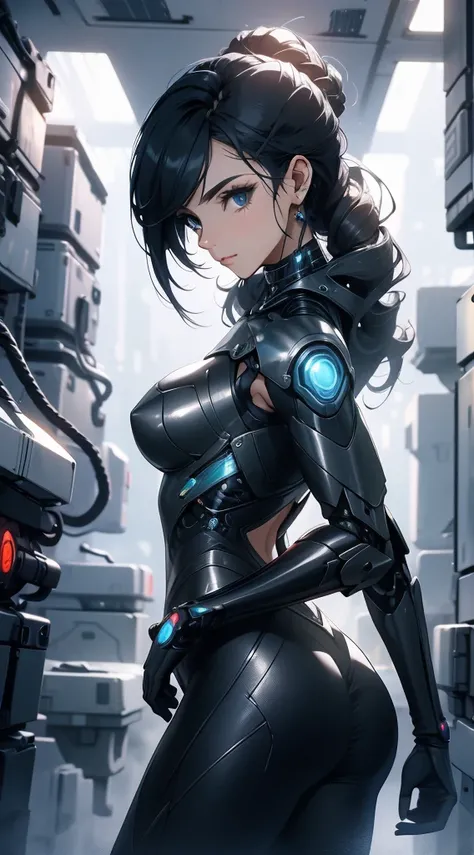 Arafed Mulher em um traje futurista posando para uma foto, em armadura futurista branca, menina em mecha cyber armor, Unrealistic engine rendering + Uma deusa, Armadura ciborgue de porcelana, Armadura branca brilhante, gynoid cyborg body, Cyborg female bea...