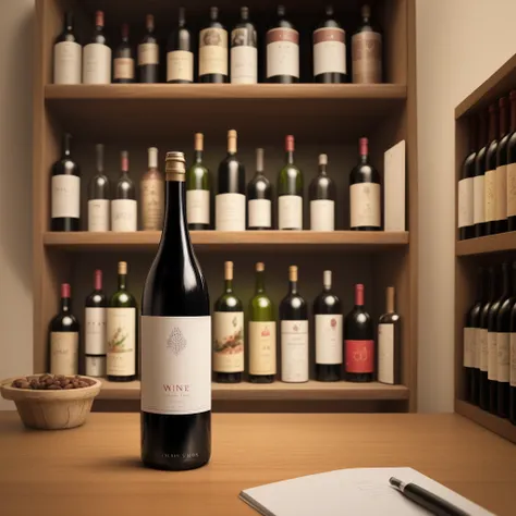 Make a realistic picture of a wine bottle