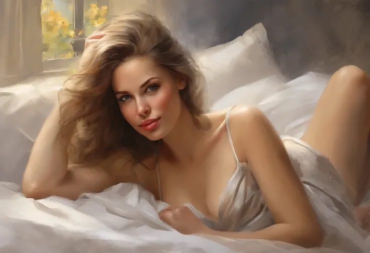 masterpiece, highest quality, (realistic, Photorealistic:1.37), 8K, perfect body proportions, a girl with beautiful details, in bed, close-up, NAKED, extremely delicate and beautiful, amazing, fine details, Official art, large file size , ultra detailed, h...