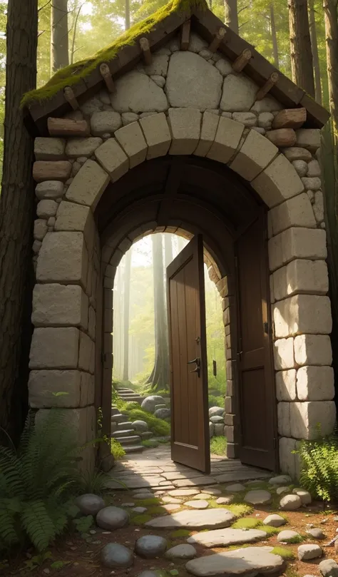 Stone Doorway in Forest