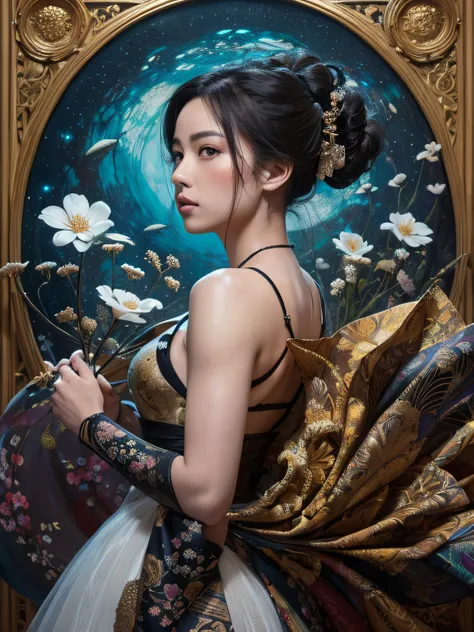 Hyperreal. The image showcases a breathtaking masterpiece filled with vibrant colors and intricate details. It is a painting that combines the artistic styles of Van Gogh, Craola, Andy Kehoe, Dorian Vallejo, Damian Lechoszest, Todd Lockwood, luis royo, and...