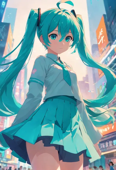 Hatsune Miku, close up to skirt