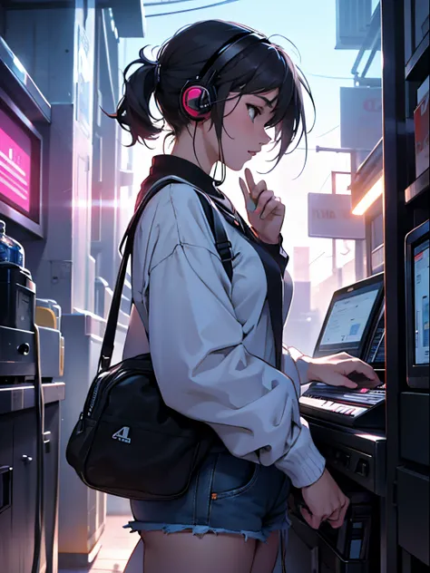 Ultra HD, high quality image, 4k, girl listening to music