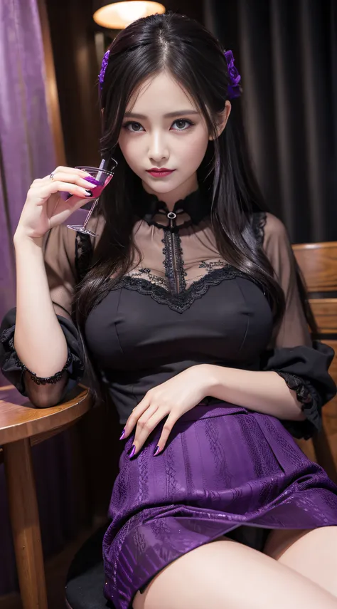 Charming beauties、校服、blouse、tight skirts、Evil Female Executive、Evil Fall、dark、brainwash、panthyhose、lacy fabric、Glossy legs、Purple lipstick、purple nail polish、Evil look、Suspicious look、Hollow eyes、darkened room、Night、wicked、Dick、Hold your dick、jingle、Male g...