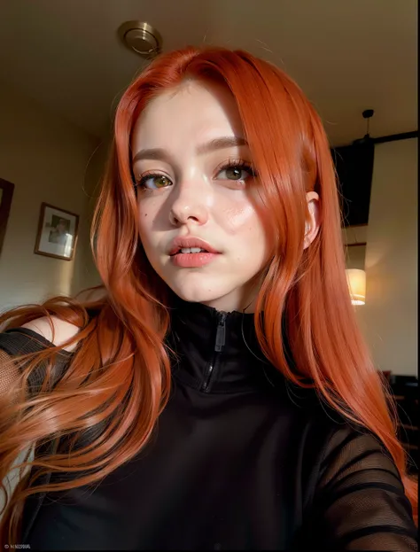 there is a woman with long red hair posing for a picture, Anna Nikonova aka Newmilky, Taran Dasha, com cabelos ruivos e olhos verdes, Ellie Bamber, Yelena Belova, 🤤 retrato da menina, uma jovem ruiva, red hair and attractive features, pele vermelha lisa, E...