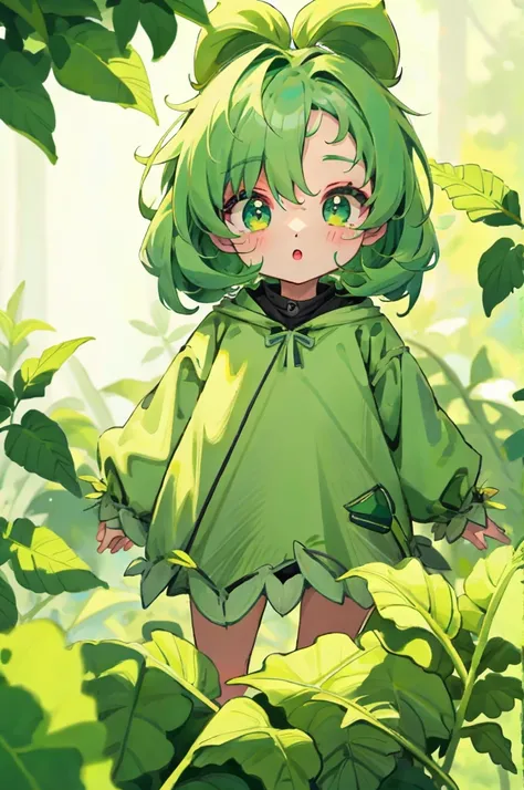 1 girl,green