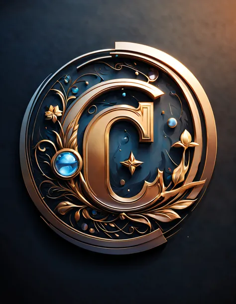 （letter logo design c and y）, wide wide shot, beautifully meticulous，logo design