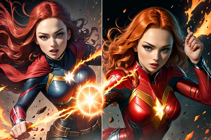 Dark phoenix beating scarlet witch