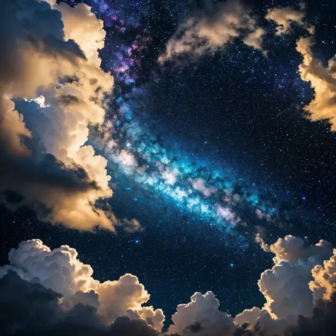 Clouds A beautiful starry sky like a galaxy