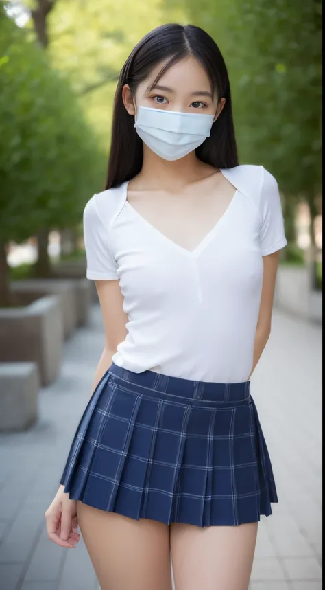 ((top-quality、8K、​masterpiece:1.3))、School Grounds、Two beautiful girls、Older sister、Slender Abs、Sheer eyes、Im naked、hyperdetailed face、A detailed eye、二重まぶた、straight flat chest、tiny chest、small tits、Neat and clean schoolgirl、Low ponytail、Hair is straight、A ...