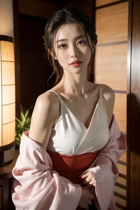 Charming beautiful mature woman、40 years、big breasts body　154 cm、shapely body、hourglass image、Japan in yukata、Japanese hotel yukata、shoulders outward、鎖骨、model in Japan、Japanese sexy woman, Gorgeous Japanese woman, Japan goddess, A smile、RAW photogr, (8K、to...