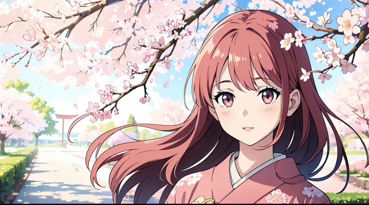 A girl standing under a Sakura tree, surrounded by soft colors, with a realistic and ultra-detailed depiction. The image has the best quality with 4k or 8k resolution, creating a masterpiece. The girl has beautiful detailed eyes, lips, and a lovely face. S...