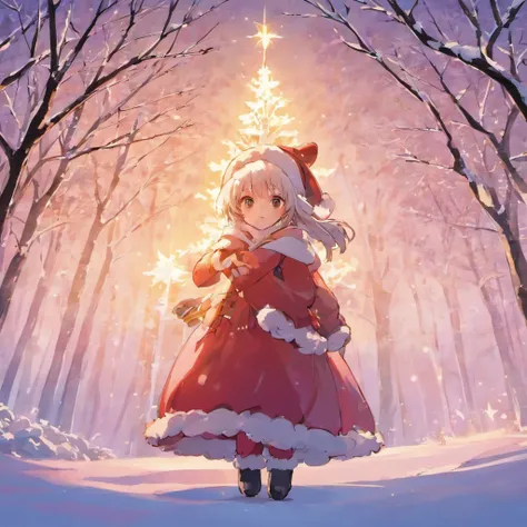 "*image*: white Christmas ,Mysterious world,  Snowy night forest ,Glowing Christmas Tree