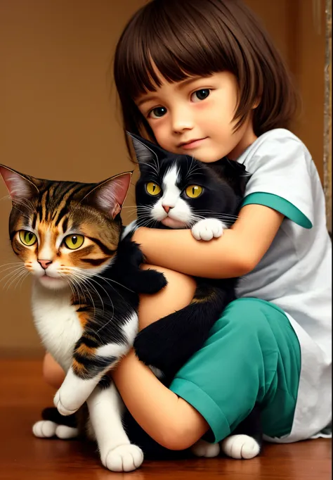 Cat and a little girl