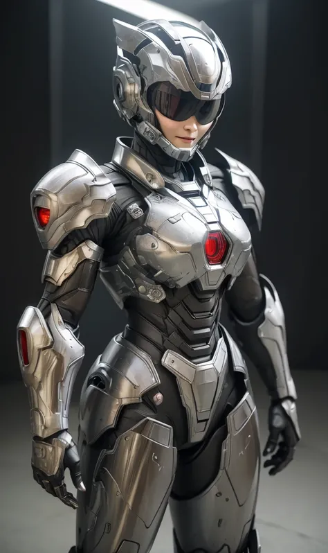 Textured skin, Super Detail, high details, High quality, Best Quality, hight resolution, 1080p, hard disk, Beautiful,(War Machine),beautiful cyborg woman,Red Mecha Cyborg Girl,Battle Mode,Girl with a Mecha Body,She wears a futuristic war machine weapon mec...