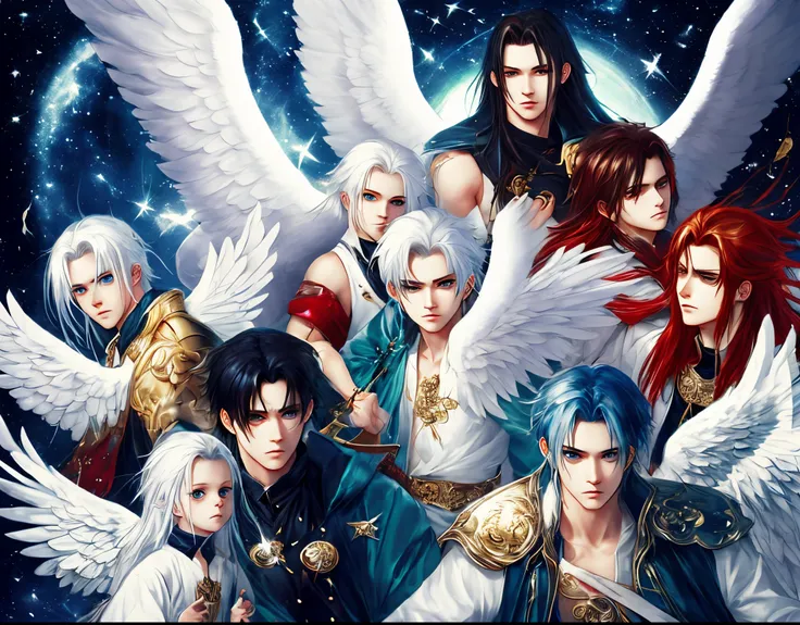 angelicales,Shota,Salopette,Bloody,blue eyess,White hair,angel,Circle of Angels,Morningstar