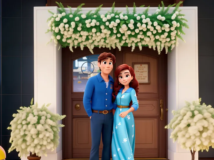 casal homem e mulher no estilo Disney Pixar, alta qualidade, melhor qualidade